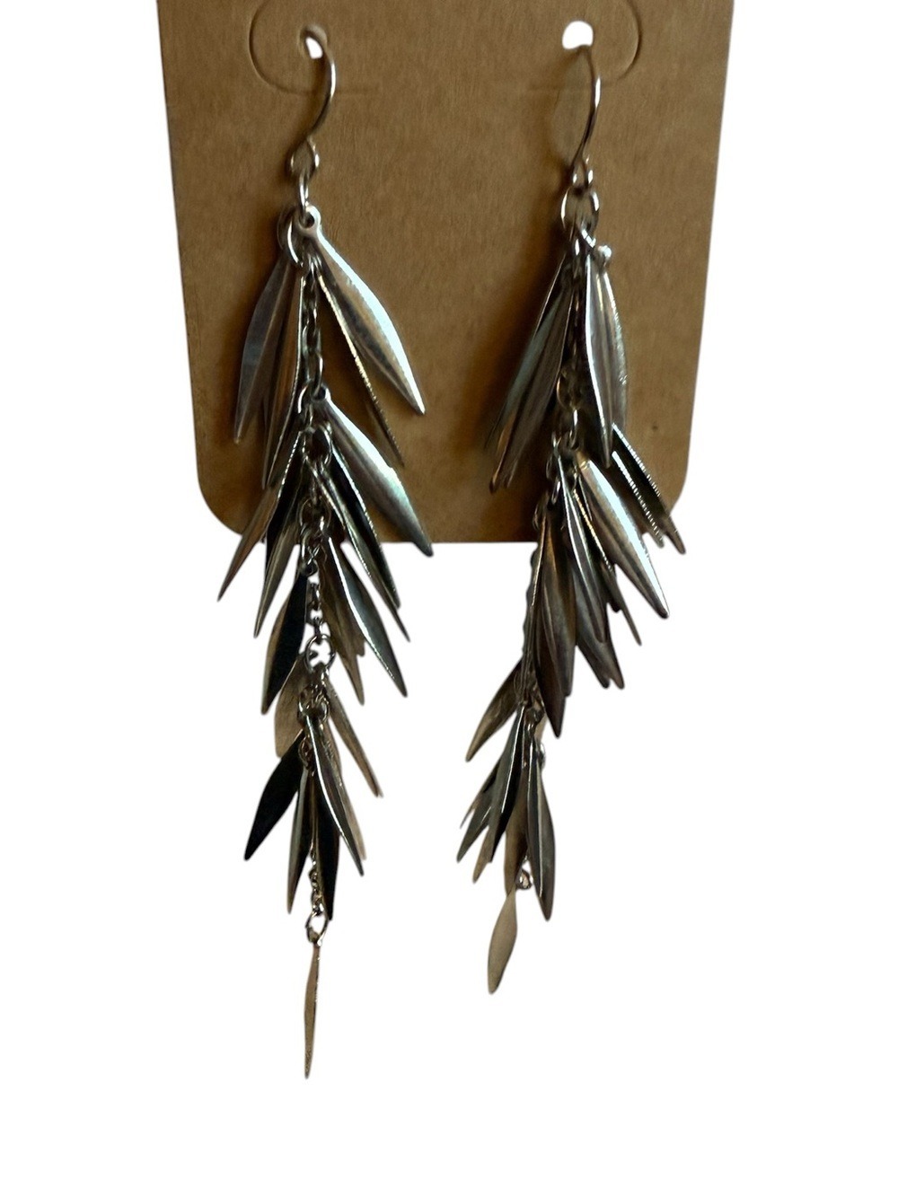 Silver Leaf Cascade Drop Earrings - Women Jewelry